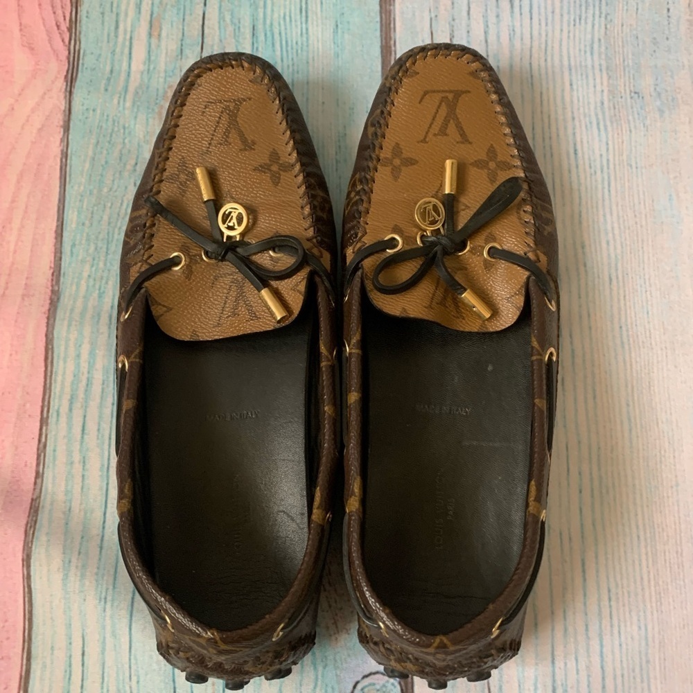 Louis Vuitton Gloria Brown Monogram flat Loafers - Picture 12 of 15